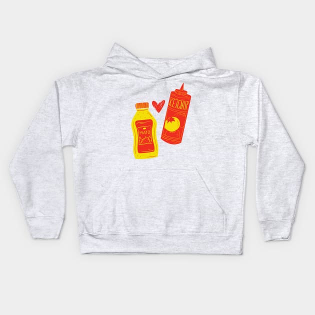 Ketchup and Mayo Kids Hoodie by blckpage